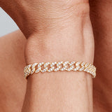Moissanite Cuban Bracelet | Gold