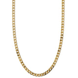 Flat Link Curb Chain Necklace | Gold
