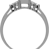 Octagon Cut Sapphire Ring | White Gold