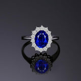 Classic Sapphire Halo Ring | White Gold
