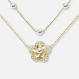 Double Layer Pearl Flower Necklace