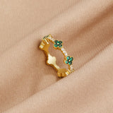 Luck - Cloverleaf Crystal Ring